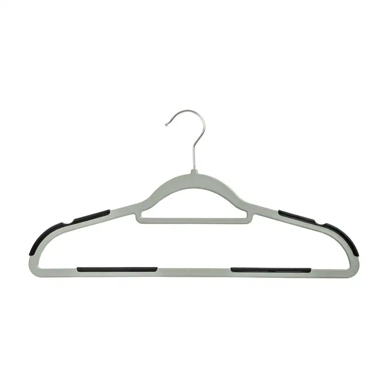 

Can Do 15-Pack Rubber Grip No-Slip Plastic Hangers, Grey/Black Perchas ahorrar espacio armario Custom wedding hanger personalize