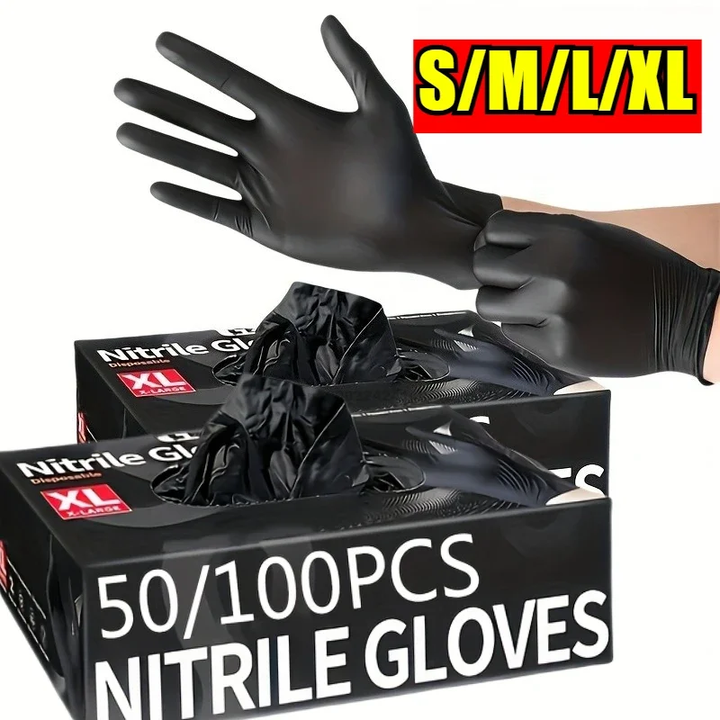 Disposable Nitrile Waterproof Gloves Dish Washing Dog Wash Cleaning Glove for Food Working Latex Gloves Kitchen Household Gloves
