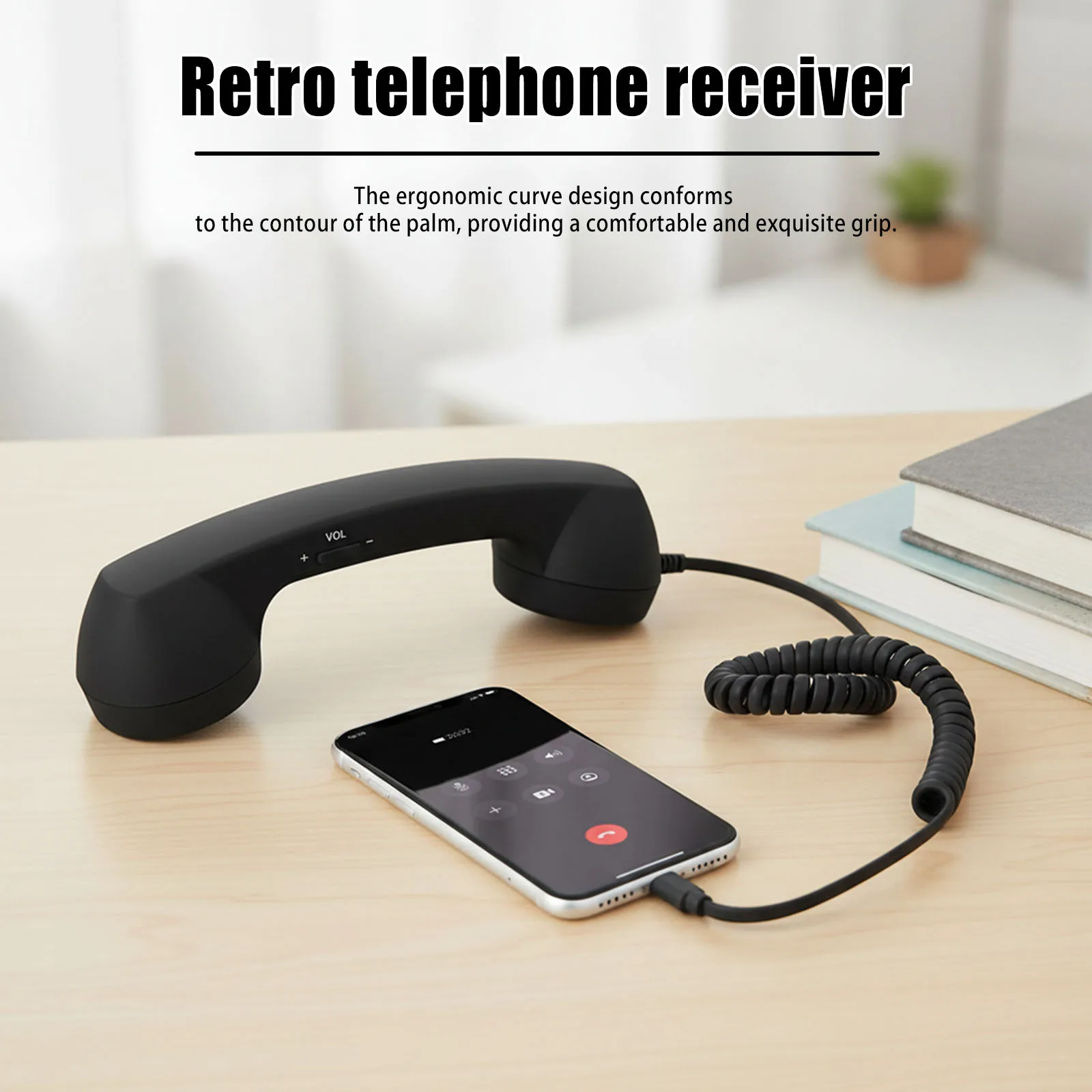 Ergonomic Vintage Wired Telephone Handset
