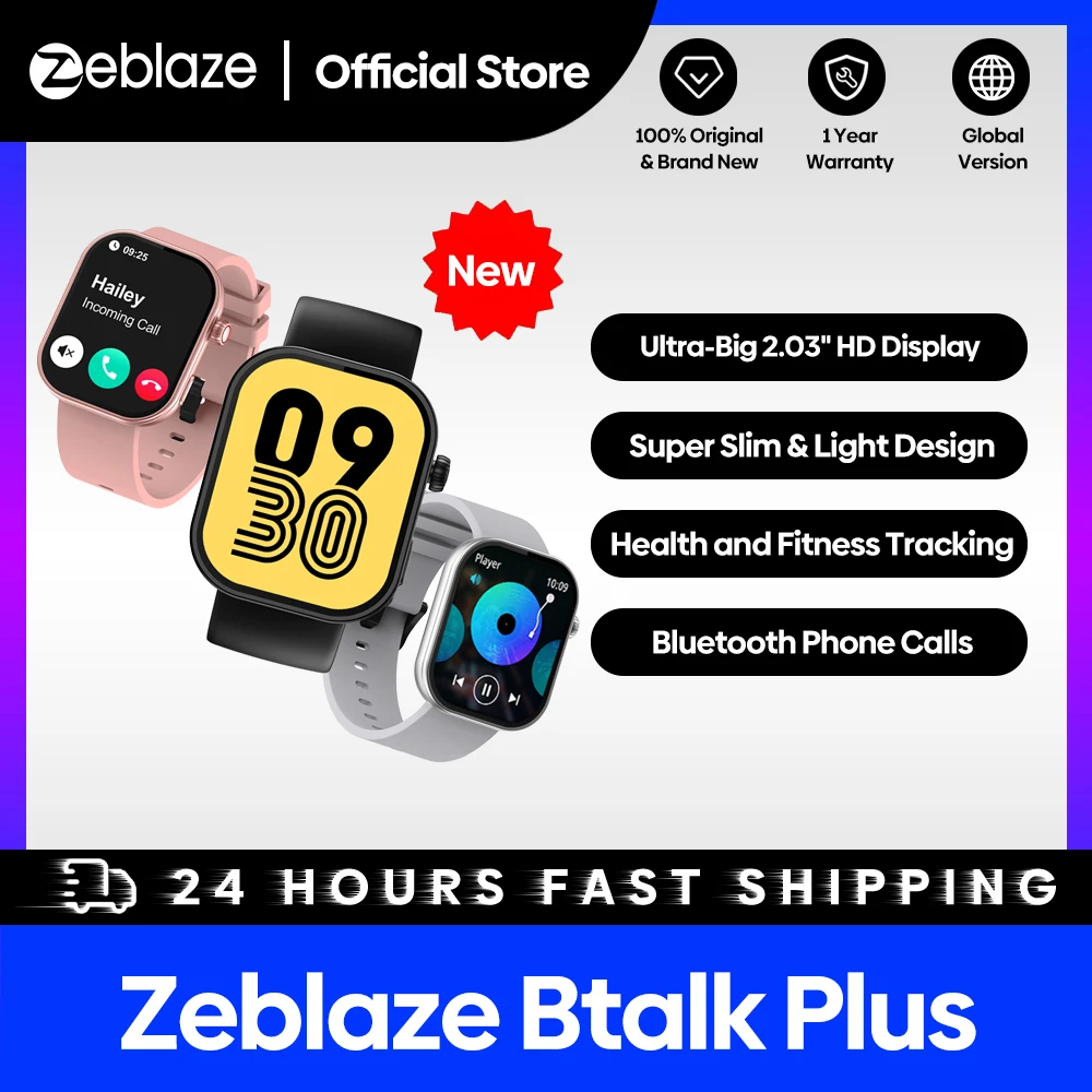 New Zeblaze Btalk Plus Voice Calling Smartwatch HD Color