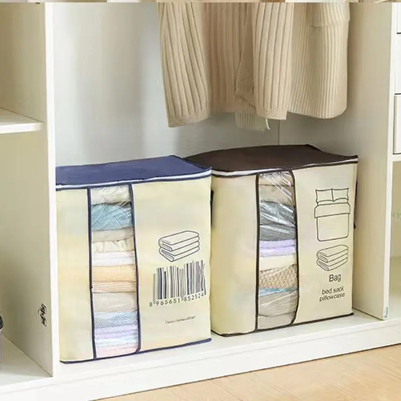 Large-Capacity Clothing Storage Bag Case Box Quilts Blankets Pillows Clothing Sorting Organizer Bag DustProof Closet Decor 3