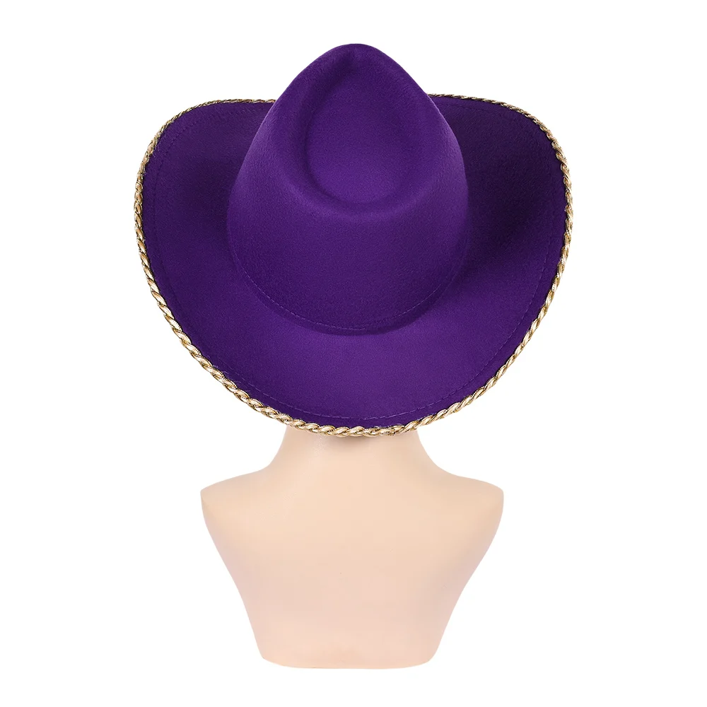 Cappello Viola Cosplay Nico Robin, Accessori per Costume da Pirata in Versione Live Action TV, Cappello da Cowboy, Accessori per Costume da Donna, Oggetti di Scena per Halloween e Carnevale - immagine 4