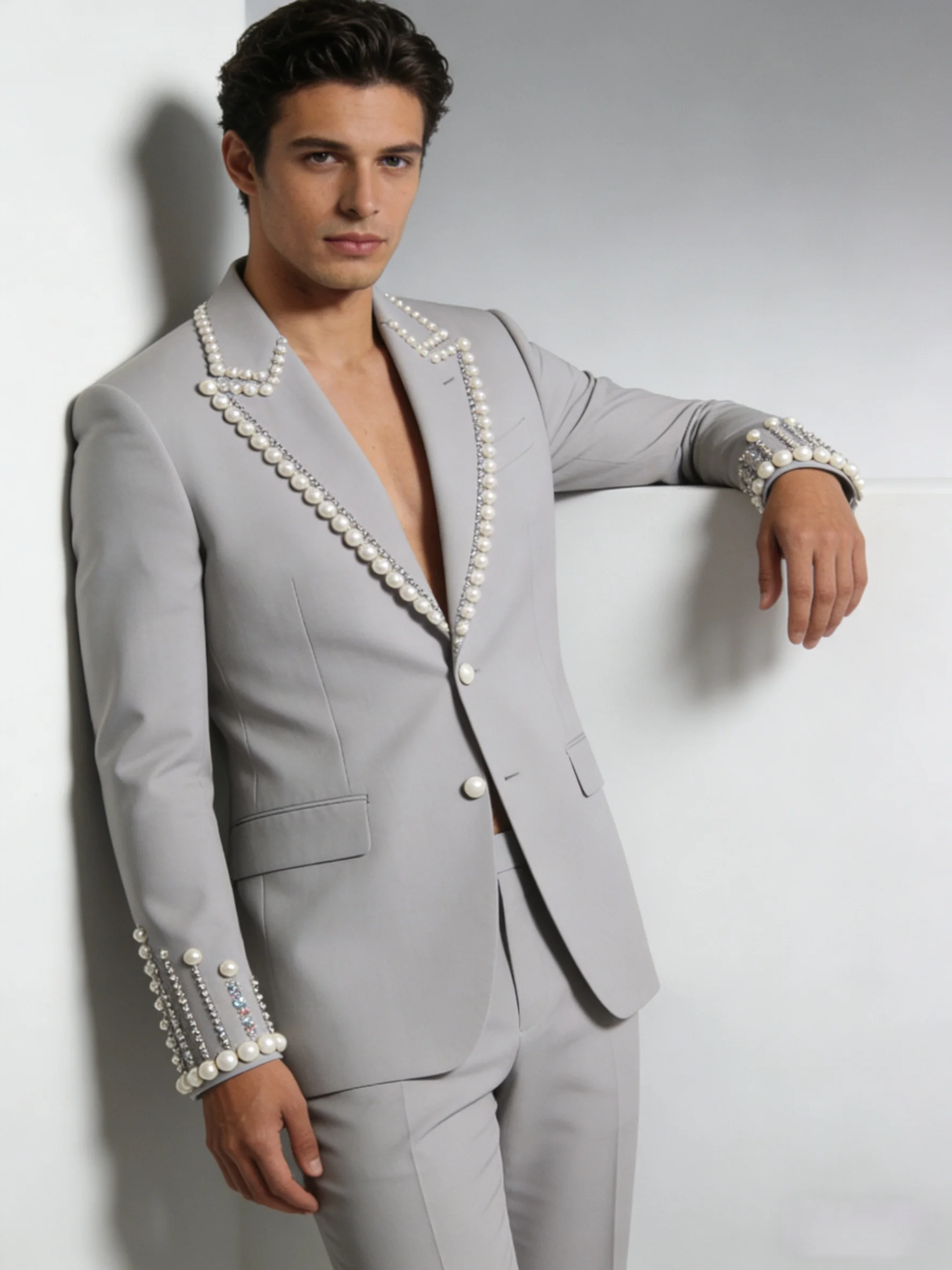 Ensemble de costumes gris clair pour hommes