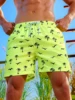 Men's Board Shorts Swim Shorts Swim Trunks Drawstring Elastic Quick Dry Short Beach Hawaiian Casual Black White Micro-elastic 5