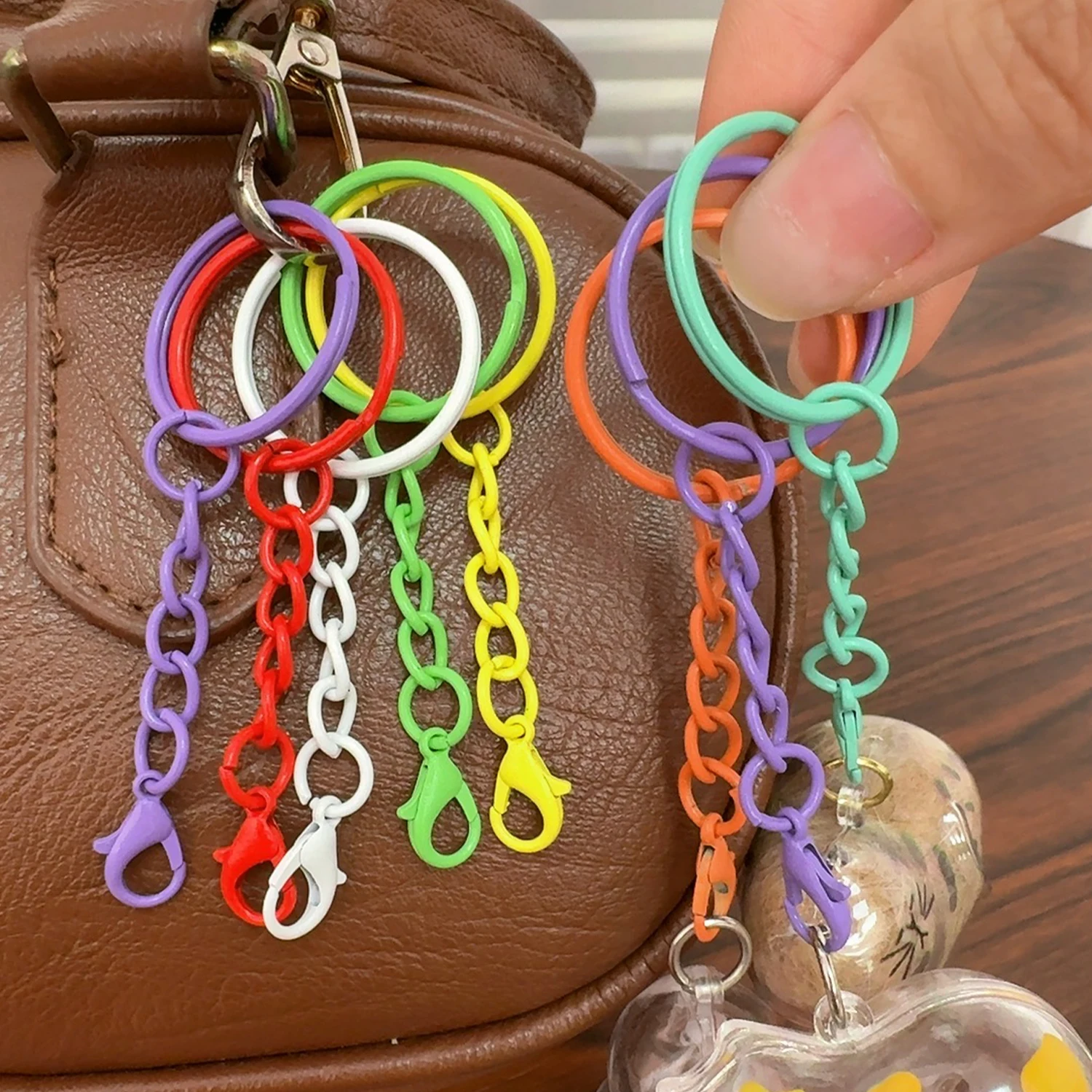 25mm Colorful Keyrings Chains Lobster Clasps DIY Jewelry Making Keychain Connector Hooks Bags Holder Buckle Accessories