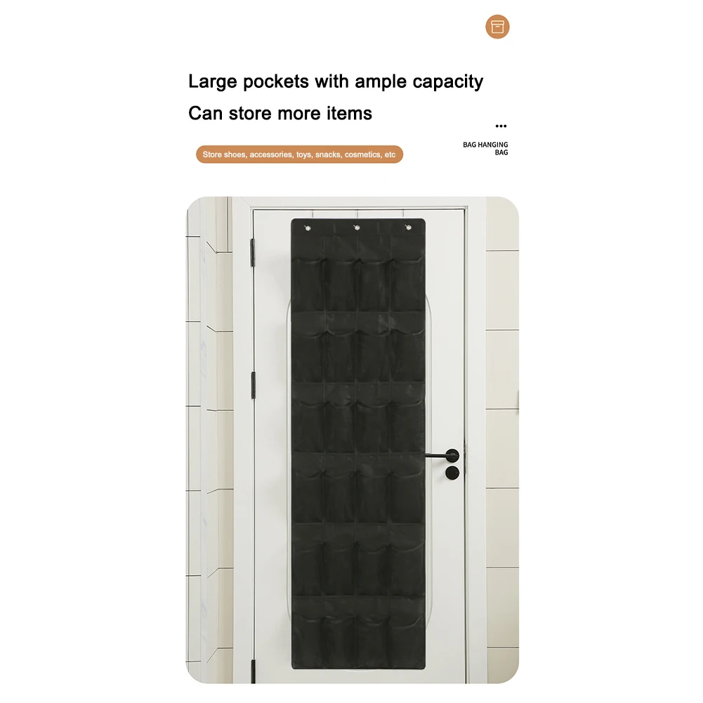 Mesh Pockets Hanging Behind Closet Caddy Holder 24 Space Saving Hanging Shoe Organizer for Closet Entryway Bedroom Bathroom
