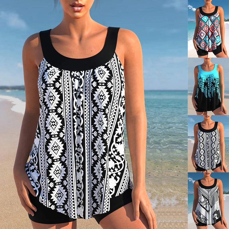 

Новинка 2023, женский сексуальный купальник, Модный Купальник с принтом, танкини, монокини, купальник, купальник из двух частей, летняя пляжная одежда свободного размера