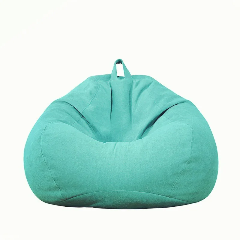 thumbnail image 1 of Sillón puff sin relleno, puf gigante relleno, sofá cama, puf de lino grueso con flocado, asiento otomano, puf, muebles de salón, 1 of 5