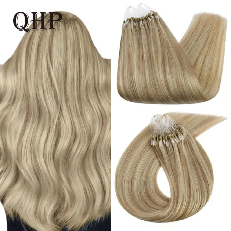 Human Hair Extension Micro Loop Invisible Natural Hair Extensions for Women Straight Brazilian Remy Fishing Line 50pcs 50g