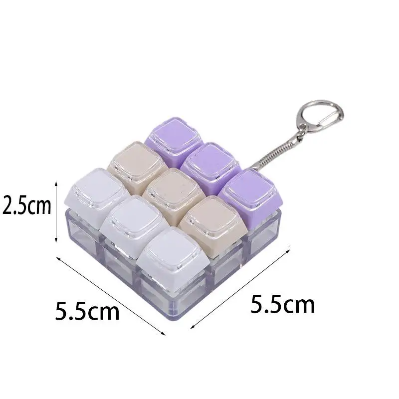9 Tuşları Mekanik Klavye Anahtarlık Sevimli Yaratıcı Stres Giderici Oyuncak Anahtar Kolye Çanta Asılı Dekorasyon Yetişkinler Çocuklar Için Hediye
