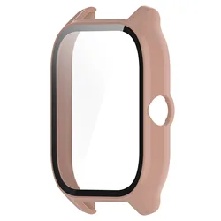 Premium Tempered Glass & Watch Case Screen Protector Cover with Bumper for Amazfit GTS 3 (Pink)