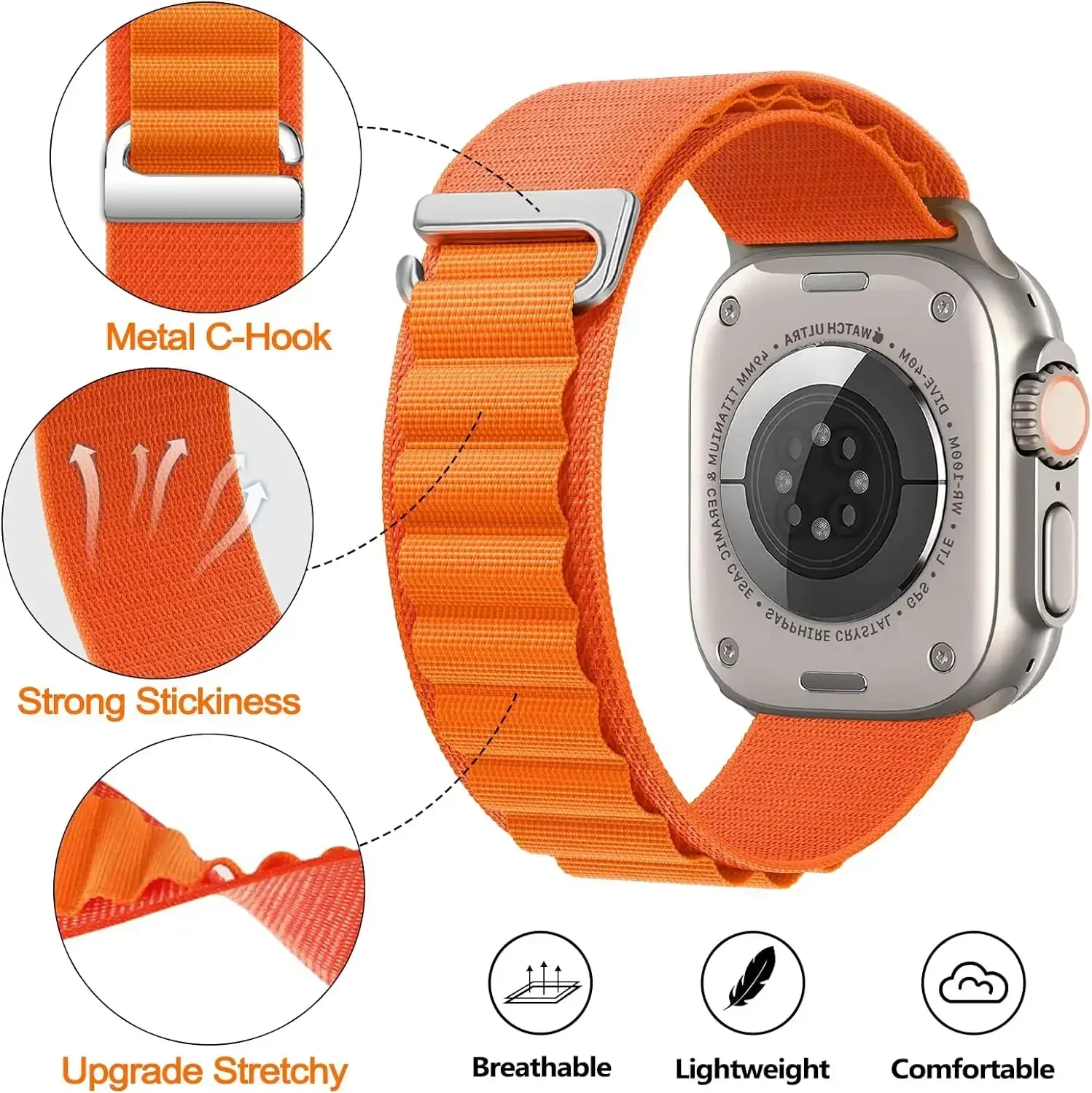 Enhanced Nylon Band for Apple Watch – Comfortable & Breathable Bracelet
