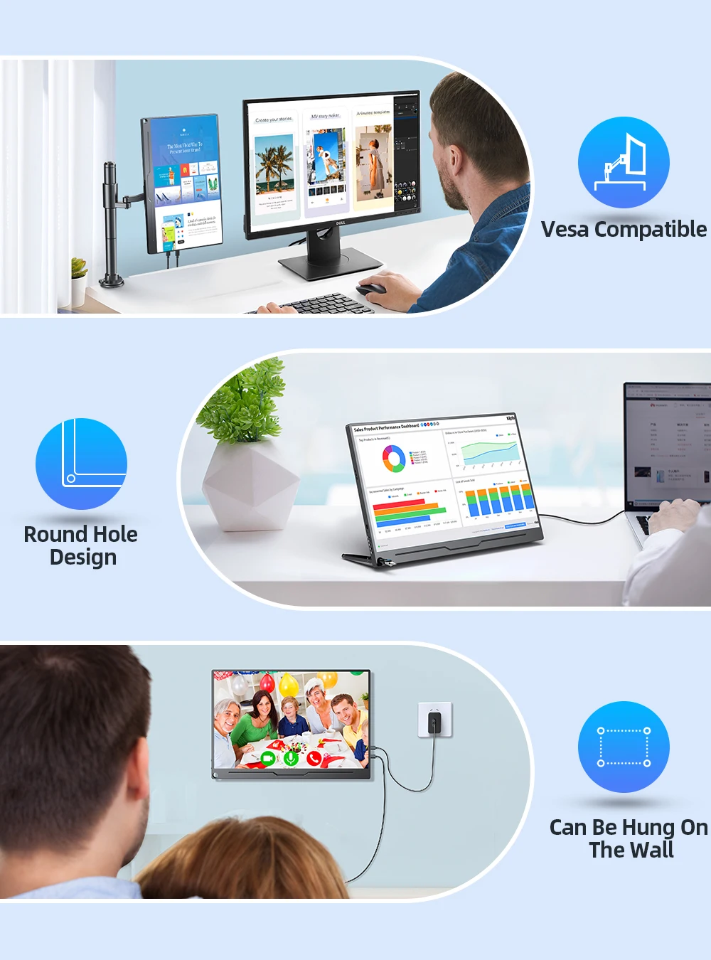 UPERFECT-13.3 ġ 1080p  PC ̸ HDMI cŸ 60hz IPS ũ ޴ ʹ LCD ÷ ž  ġ Ps4, ̸ HDMI Ÿc