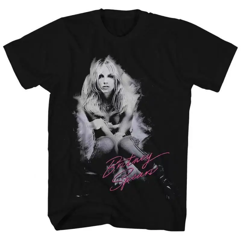 Britney Spears Beautiful Photo Men's Black T-shirt Hipster Cotton Casual Tshirt Men Harajuku Short Sleeve Tops Tee Shirt