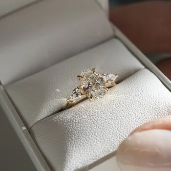 Anello Geometrico in Argento Sterling 925, Elegante e Semplice, Gioiello da Donna alla Moda, Adatto per l'Uso Quotidiano, Regalo Perfetto per l'Amore