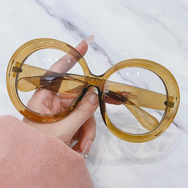 Oversized Round Eyeglasses Frames Women Non-prescription Spectacles eyeglasses frames,eyewear frames,women glasses,fashion eyeglasses