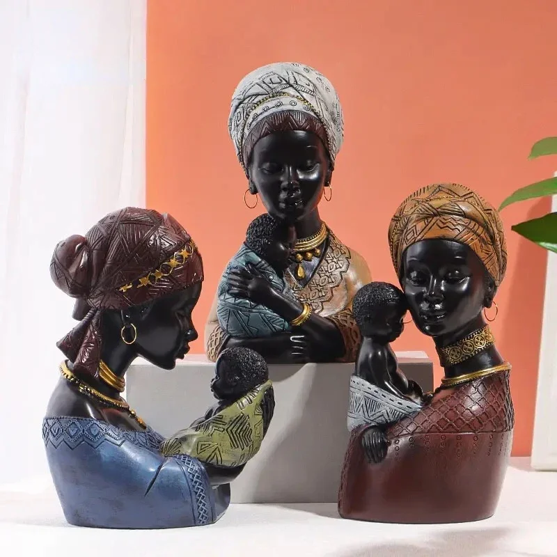 

Экзотические Африканские Этнические Ретро фигурки африканских черных женщин, винтажная Статуэтка персонажа, Статуэтка из смолы для интерьера