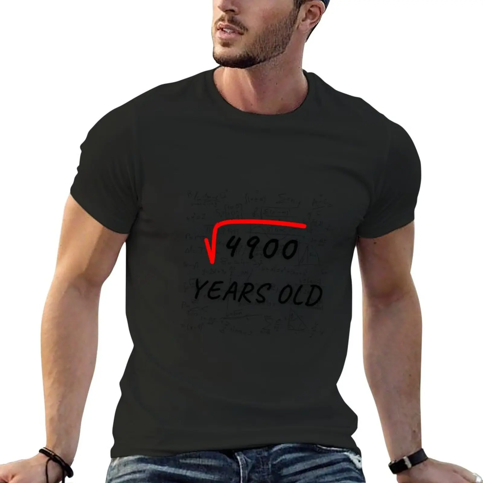

New 70th birthday square root of 70 years old. T-Shirt heavyweight t shirts graphic t shirts fruit of the loom mens t shirts