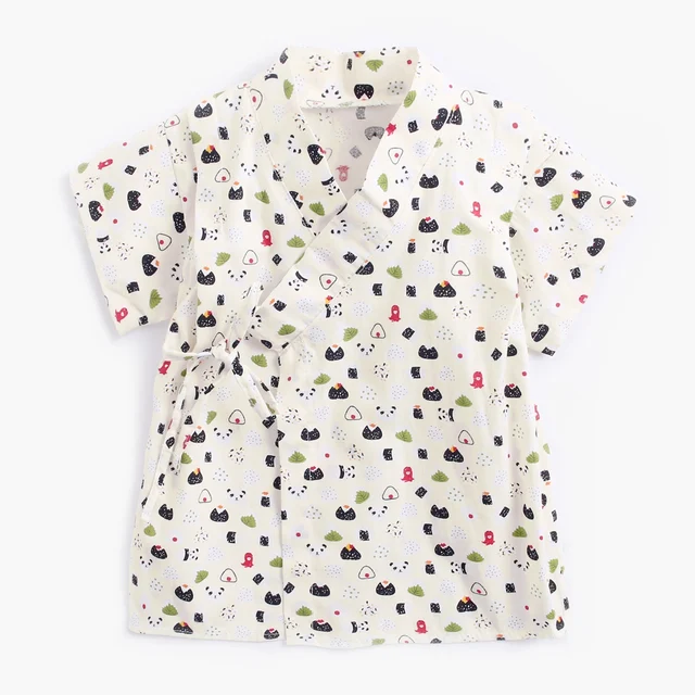 Set Pigiama Fiori Per Neonata In Cotone - Due Pezzi Manica Corta, Primavera/Estate, Taglie 0-4T