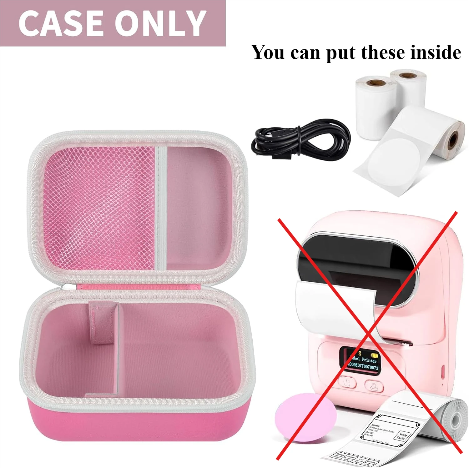 Case for Phomemo M110 label maker-portable mini bluetooth thermal label maker carrying storage bag (box only)