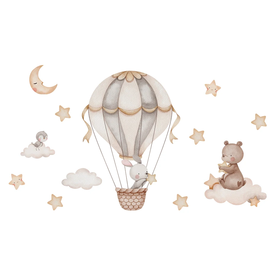 Hot Air Balloon Animal Wall Stickers 6