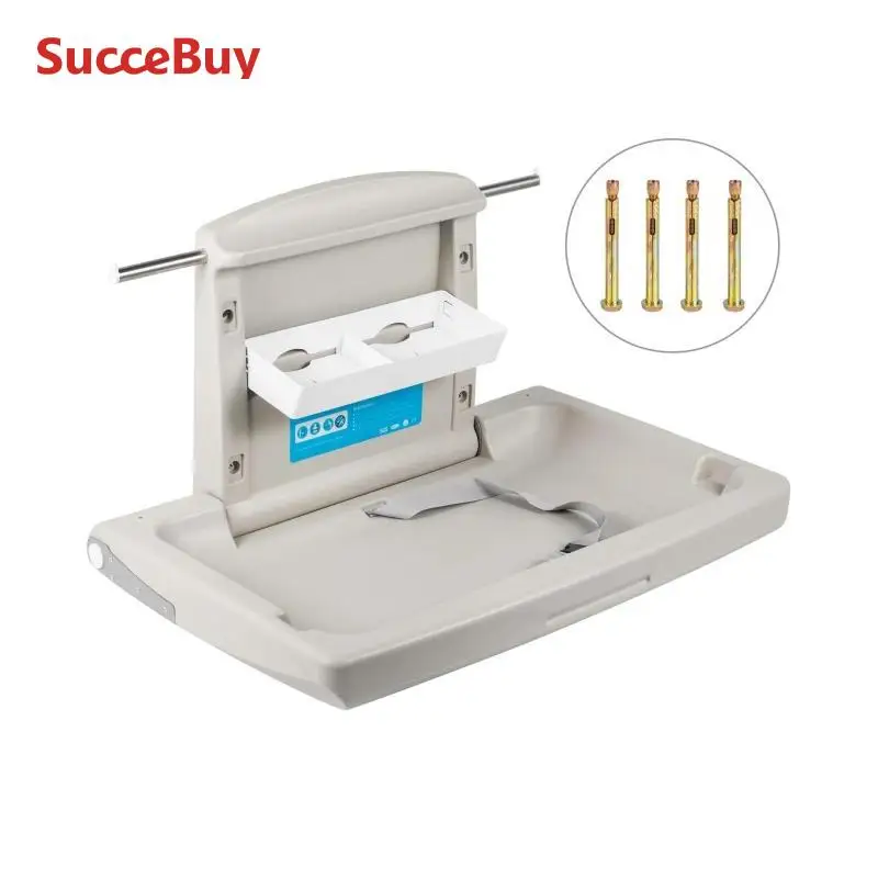 VEVOR Baby Changing Station Commercial Wall Mounted Baby Diaper Changing Table Fold Down Vertical Restrooms Table