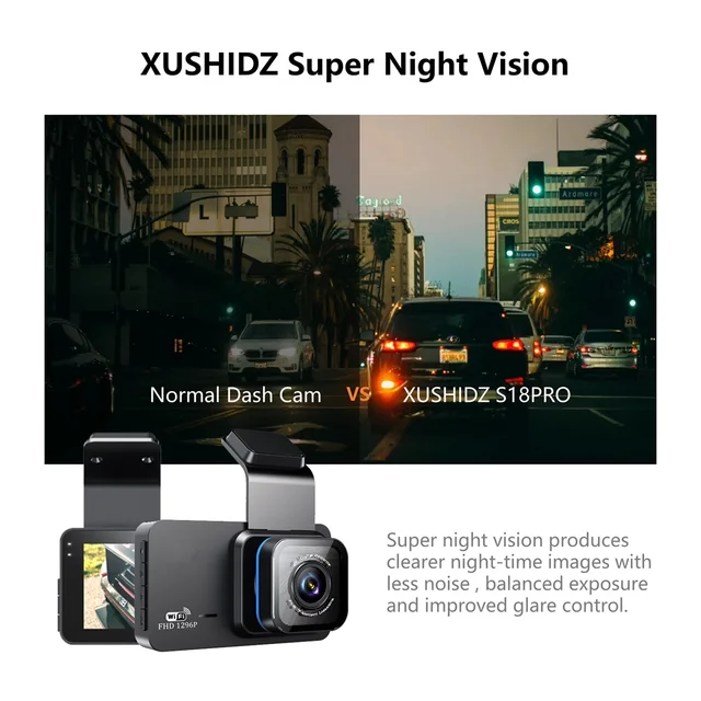 XUSHIDZ X02 2K WIFI Dash Cam 24H Parking Monitor Motion Detection Night Vision  Dual-Channel DVR Car Camera Vehicle Recorder 5