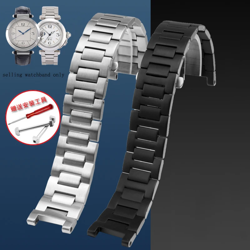 Bracciale Con Cinturino In Acciaio Inossidabile Dentellato Adatto Per Bracciale In Acciaio Pasha Cartier Per Cinturino Da Uomo 20-12Mm 22-14Mm