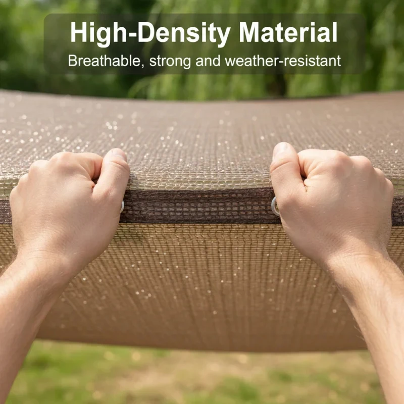 Large Brown UV Protection Shade Net - Heavy Duty Breathable Outdoor Canopy Cover