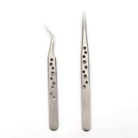 2pcs Eyelashes Tweezers Stainless Steel Makeup Eyelash Tweezers Eyelash Extension Tweezer Eyebrow Tweezers Eyelash Tweezers Set 2