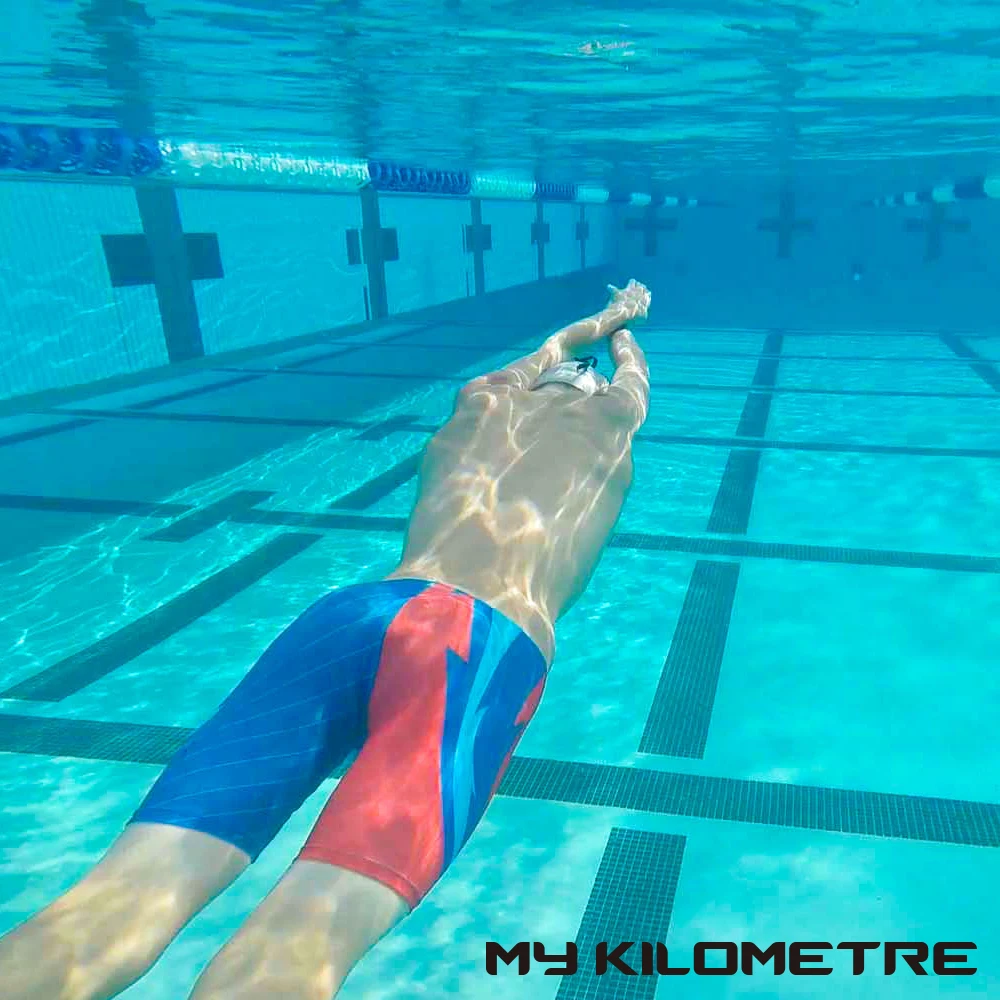Men Swimming Trunks MY KILOMETRE Swim Jammers Boys Youth Competition Jammer with Adjustable Drawstring Kids Athletic Training Swimming Trunks S-2XL