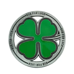 1PC Fashion Round Clover Belt Buckle Casual Suit Metal Belt Buckles Men Pants DIY Accessories Gift for Husband