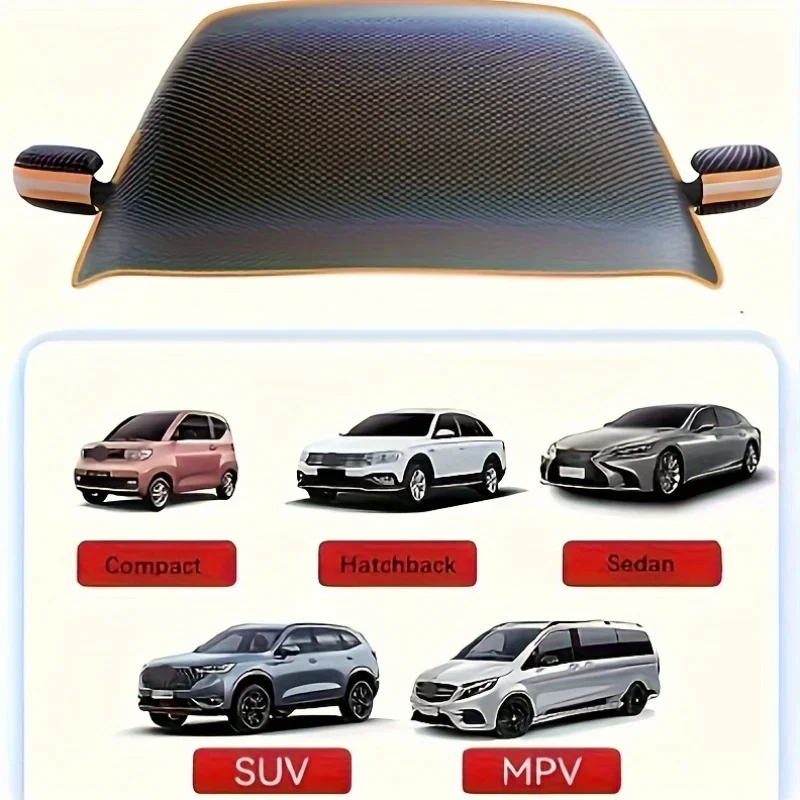 All-Weather Heavy-Duty Magnetic Windshield Snow Cover with Sun Protection
