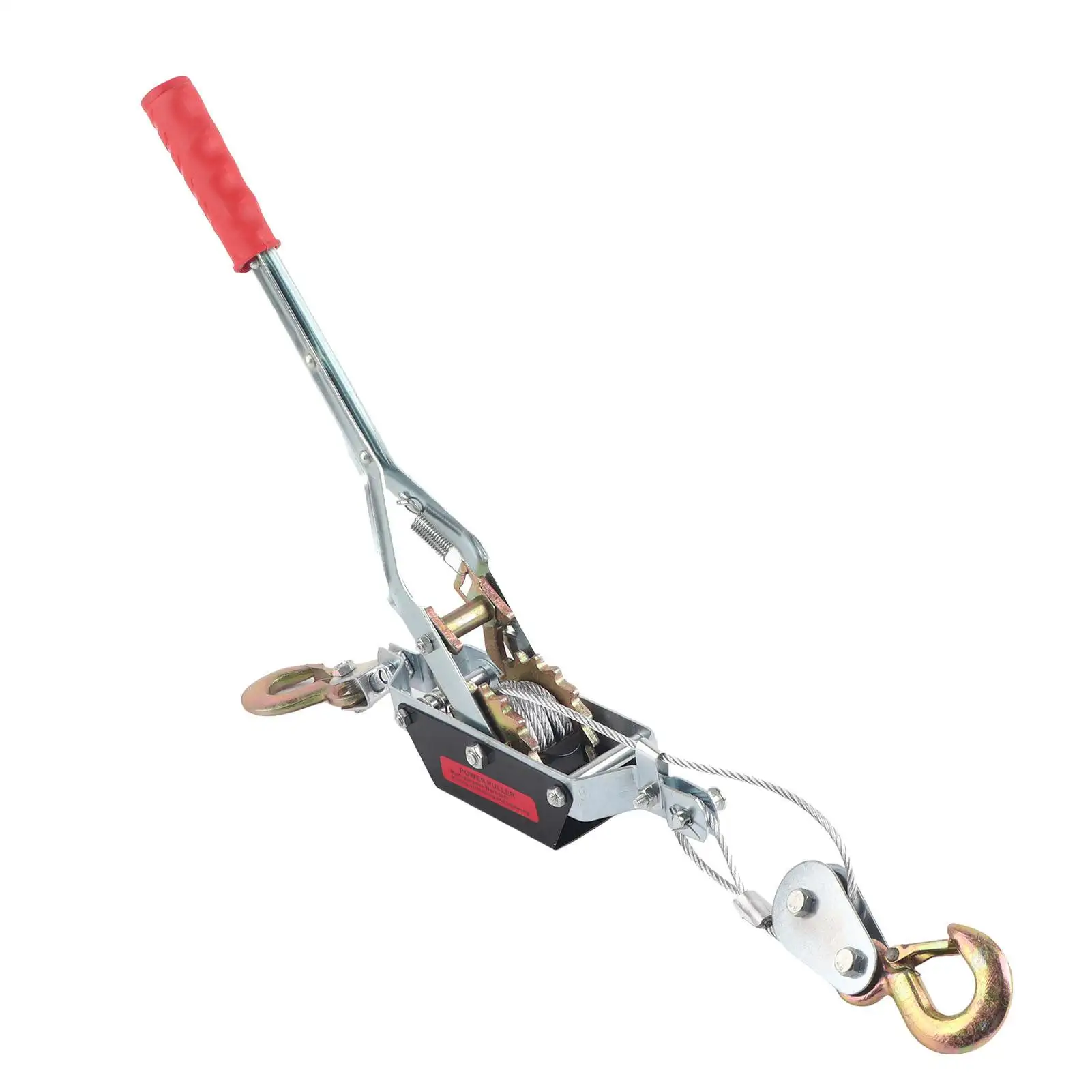Hand Power Puller 2/4T Wire Rope Hand Power Puller Tighten Tool Mini Tightener Double Hook Lifting Tool Heavy Duty Power Puller