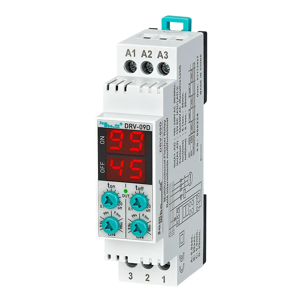 Samwha-digital Duplo Ajustável e Multifuncional Flasher Relé Drv09 Drv-09d