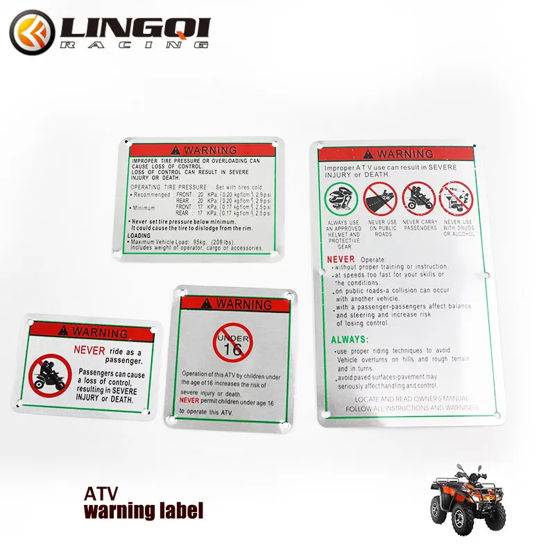 LINGQI Motorcycle ATV Reflective Warning Plate Pit Dirt Bike Rear Sign Decals Car Body Stickers Labels Aluminum for Moto Parts yellow do not crush bend or fold stickers 1 by 3 do not bend fragile shipping handling warning labels stickers for mailing