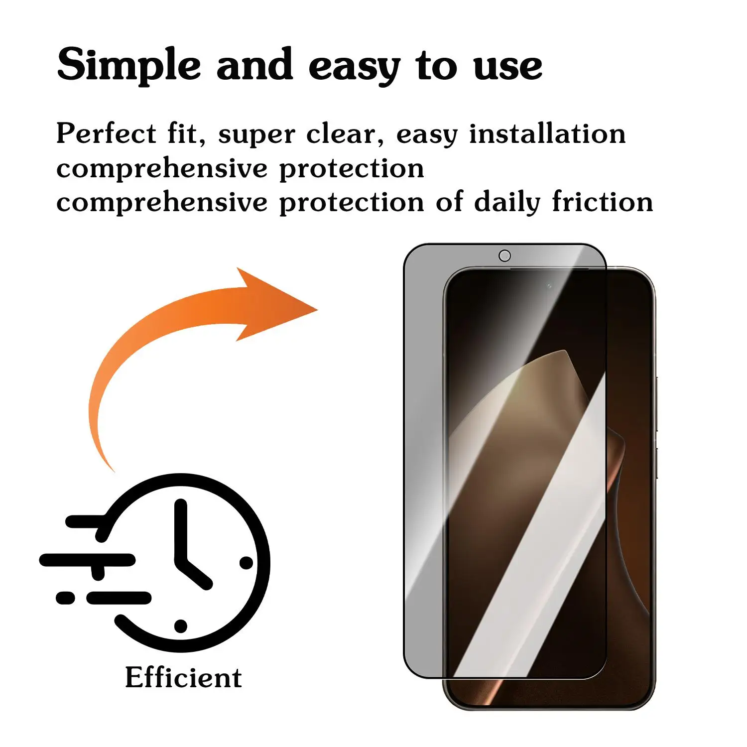 Ultra HD Anti-Spy Tempered Glass Privacy Screen Protector with Easy Installation