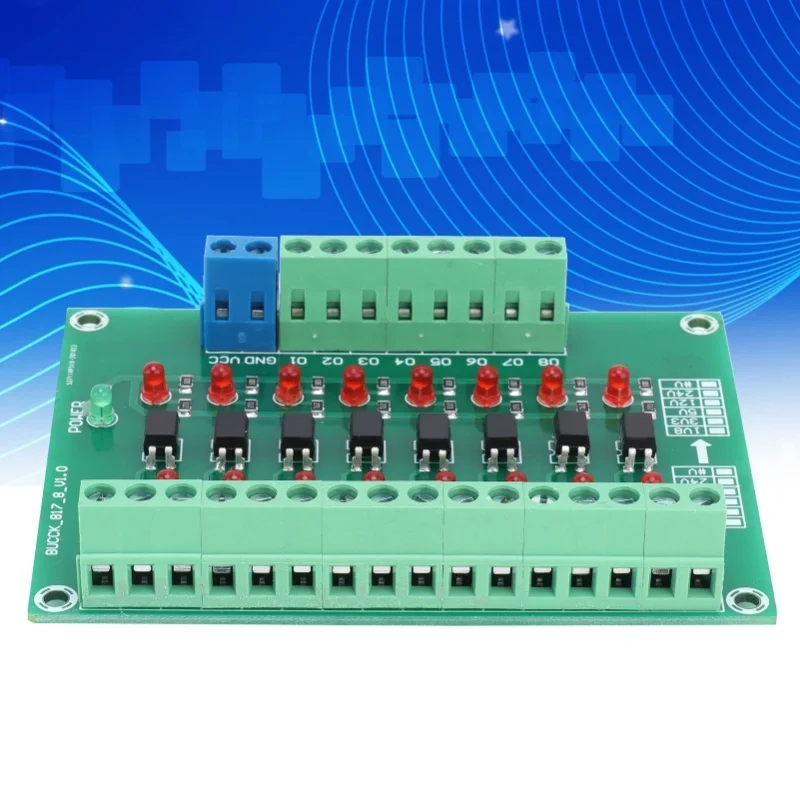 광학 절연 모듈 제한 스위칭 주파수 20KHZ 12V  3.3V 8 채널 광커플러 PLC 신호 변환기 보드