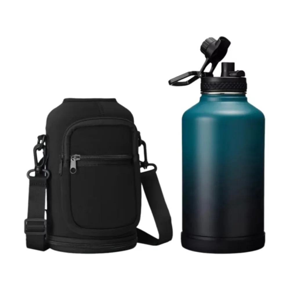 Tactical Water Bottle Holder With MOLLE Strap - Insulated Carrier Pouch For 32oz, 64oz, 128oz Bottles For Hiking, Gym, Camping - View #6