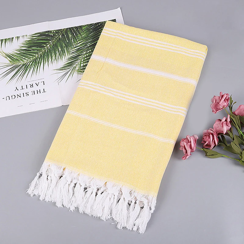 Cotton Turkish Beach Towel 100*180CM Sauna Spa Gym sports Fitness Fringed Bath Towel kitchen Soft Absorbent Quick drying towels