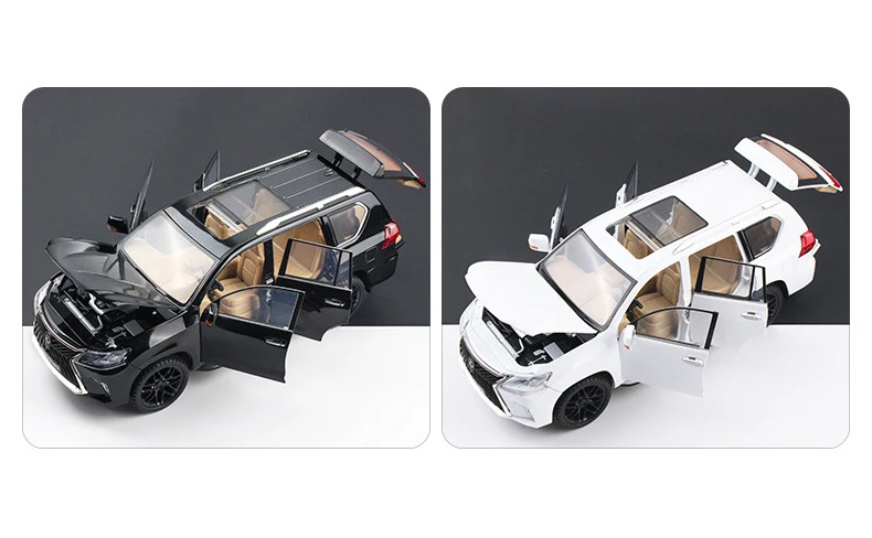 High Simitation 1:18 Lexus Lx570 Off-Road Suv Alloy Car Model Diecast Pull Back Car Red &Amp; Silver Color