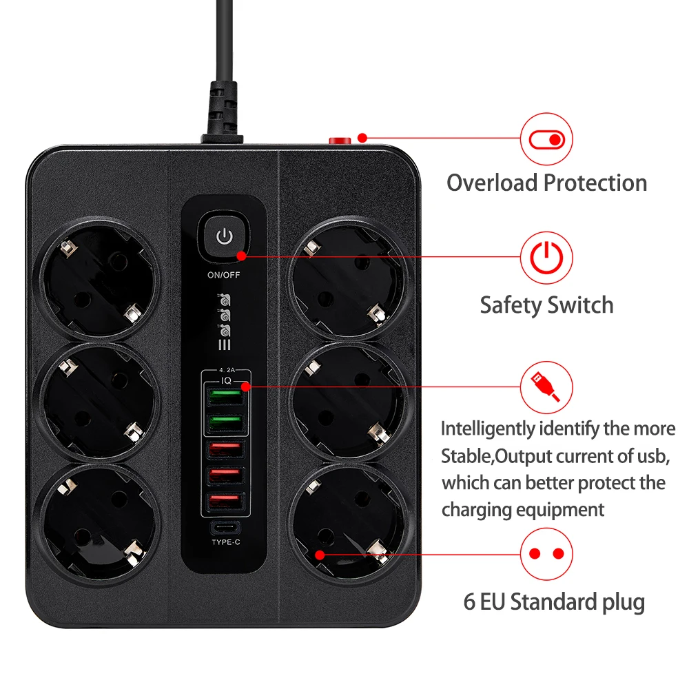 EU  Ʈ  ÷ Ʈ 3000W Ȯ   ȣ Ƽ ÷ USB , ġ , USB C 