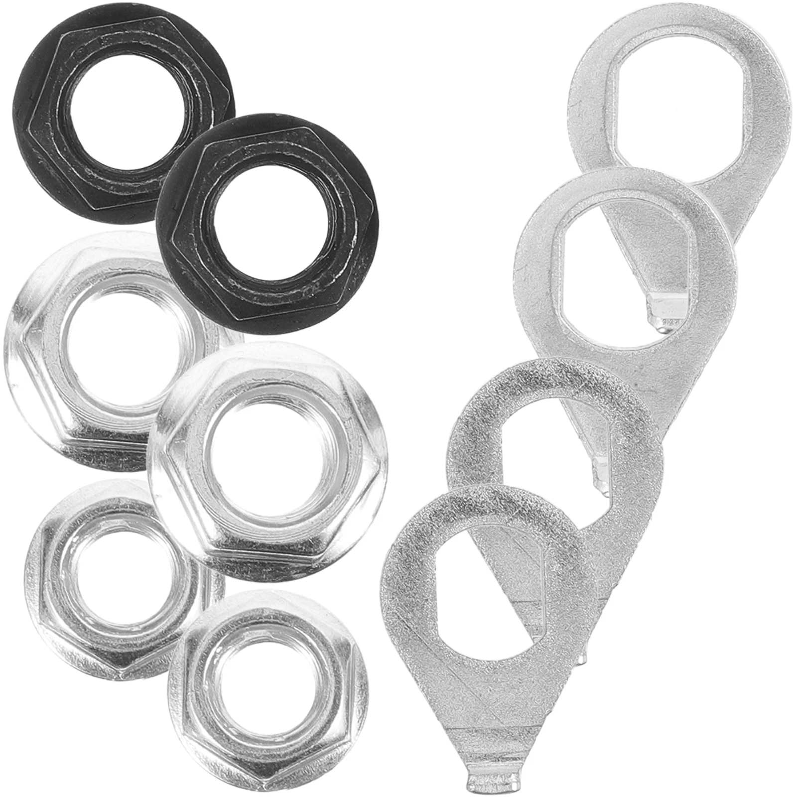 6 Pcs Steel Axle Nuts Bicycle Wheel Hub Washers Kit Durable Protective Flange Nuts For Cycling Accessories Safety Hanger Fixed