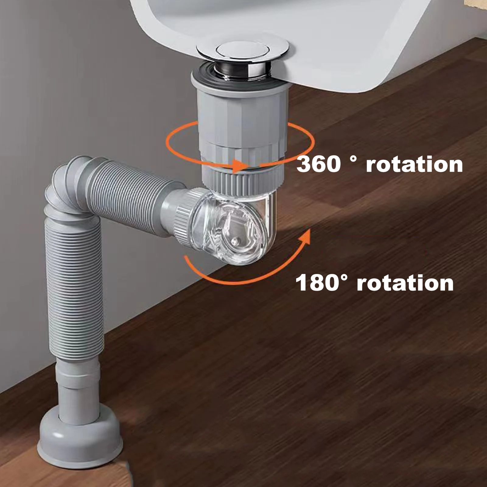 360 Degrees Kitchen Sink Drain Pipe Flexible Stretchable Deodorant Strainer Bathroom Washbasin Anti Blockage Accessories kitchen accessories drain pipe set sink drain filter bathroom sink drain