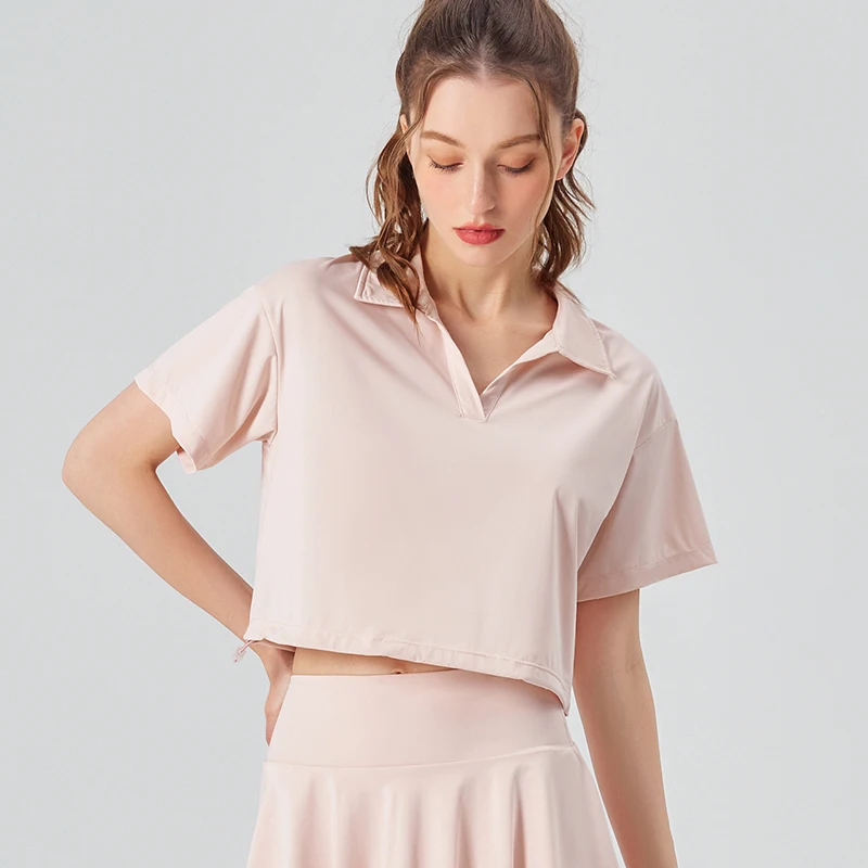 Summer Short Sleeves Yoga Shirt for Women, UPF50+ Sun Protection Quick-Dry Golf Top, High Neck Workout Tennis Tee short sleeve t shirt,sports clothes