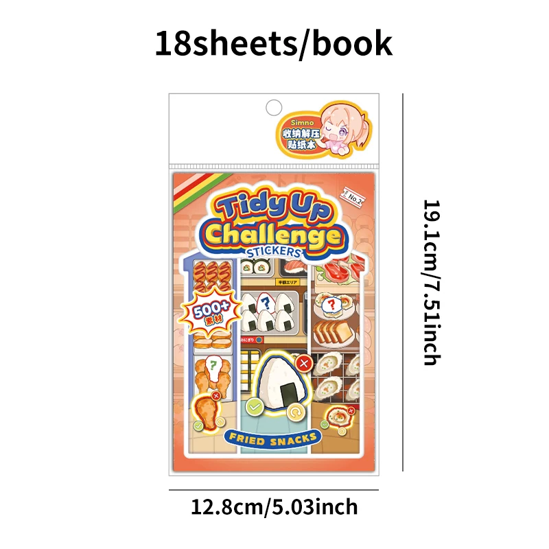 Mr.Paper 18Pcs Tidy Up Challenge Sticker Book Stress Relief Organizing Scene Sticker for DIY Journal Scrapbook Decor