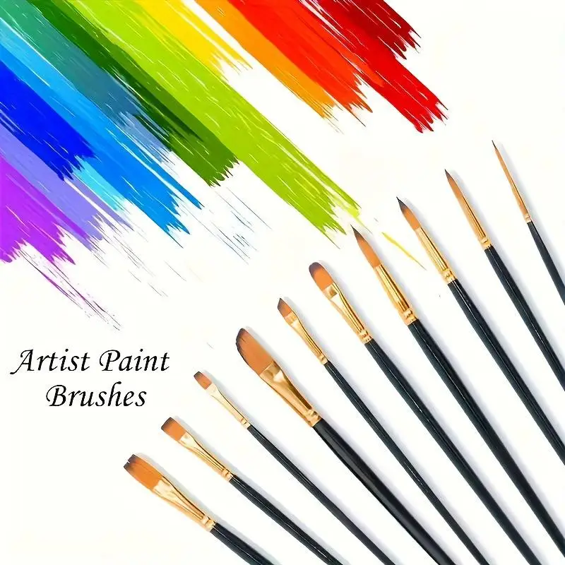 Professional Nylon Bristle Painting Brush Set For Art Students_voghion.com