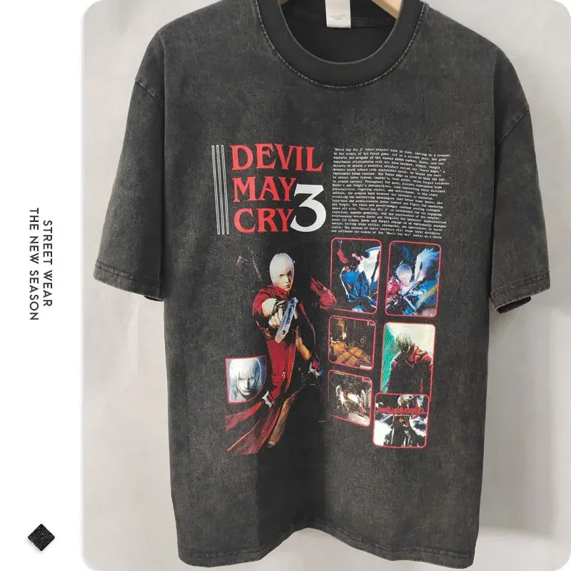 Dante Vergil Nero T Shirt Hip Hop PC Jogo Devil May Cry Vintage