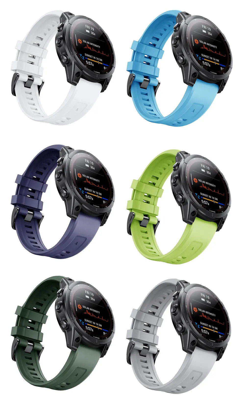 26 22MM Official Watchband for Garmin Fenix 7 7X Epix/Coros VERTIX/VERTIX 2 Watch Quick Release Silicone Easyfit Wristband Strap