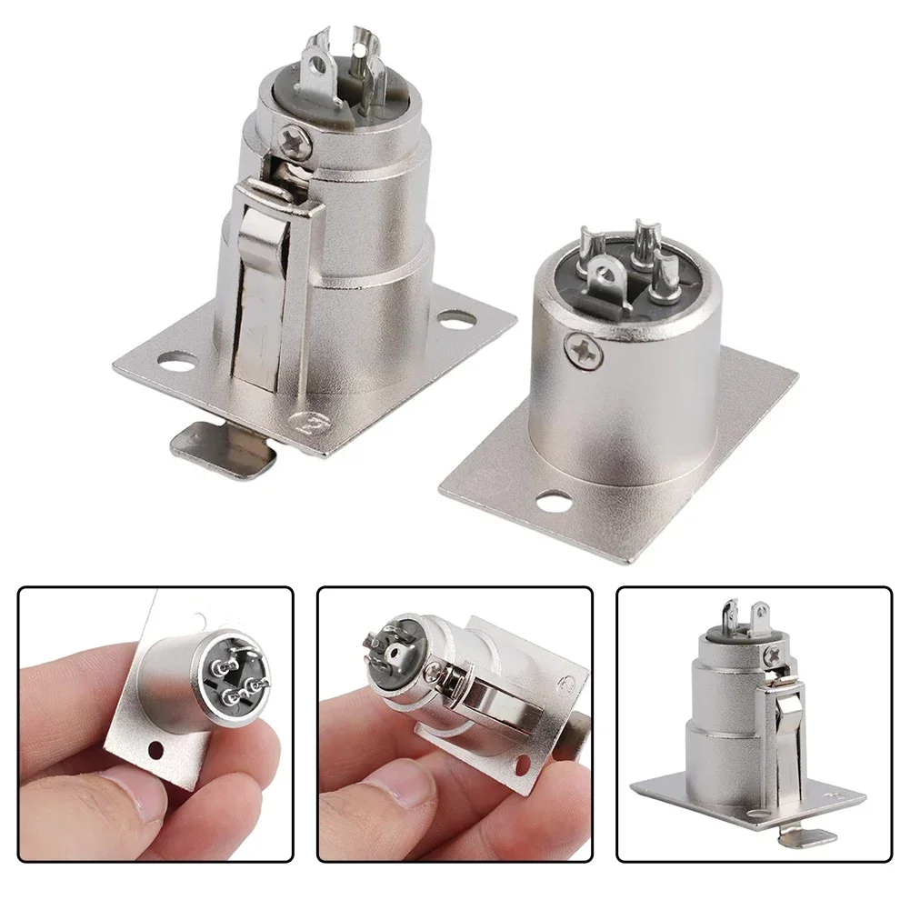 Chassis Panel DMX Male/Female Socket Metal Mount Video Connector XLR 3 Pin Audio
